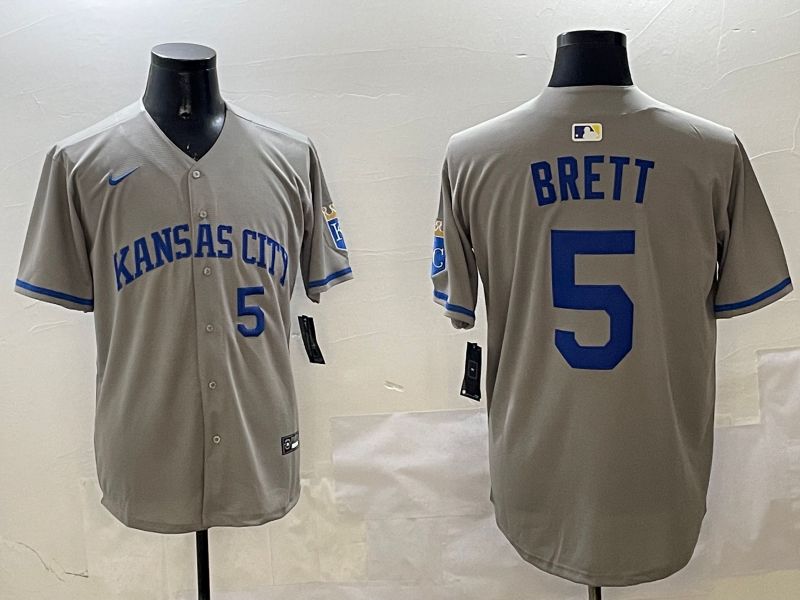Men Kansas City Royals #5 Brett Grey Game 2025 Nike MLB Jersey style 3163